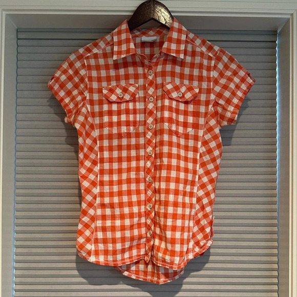 Columbia Tops - Orange gingham button down shirt from Columbia H-6